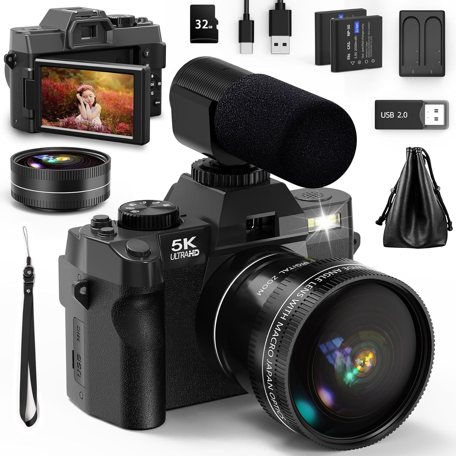Japanese Lifestyle Apps - NBD 5K&48MP Digital Camera with 52mm